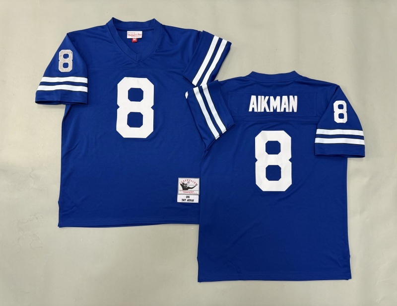 Men 2025 Nike Dallas Cowboys #8 Aikman Blue Throwback Limited NFL Jersey 002